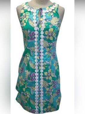 🔥🦄🔥 NWT Lilly Pulitzer Sz 0 Ginny Dress Lagoon Green Moving Slowly